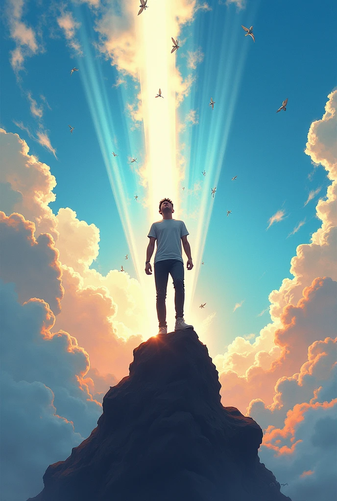 Create art with the phrase "Elevate your thoughts and attitude; the altitude of your success depends on it."