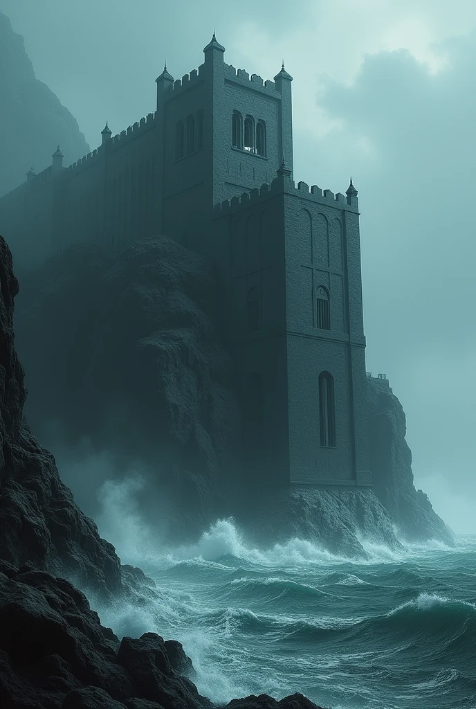 The Dark Sea Prison is a foreboding fortress built upon jagged rocks in the heart of a violent, storm-tossed sea. Accessible only by a treacherous journey across turbulent waters, this notorious prison is a place where the world’s most dangerous criminals are sent to be forgotten. The prison's towering walls rise like black monoliths against the grey sky, battered constantly by waves that crash against its foundations with a fury matching the rage of the inmates inside.Inside, the prison is a labyrinth of damp, narrow corridors that echo with the distant wails of the condemned. The cells are small and dimly lit, their iron bars rusted by the relentless sea air. Guards patrol with a watchful eye, their footsteps echoing in the silence, and whispers of ancient horrors and ghostly apparitions circulate among the prisoners. Some say the prison itself is alive, a malevolent entity that feeds on despair.