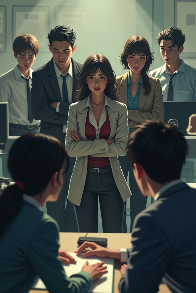 Create an image of a lack of empathy from some colleagues in a company