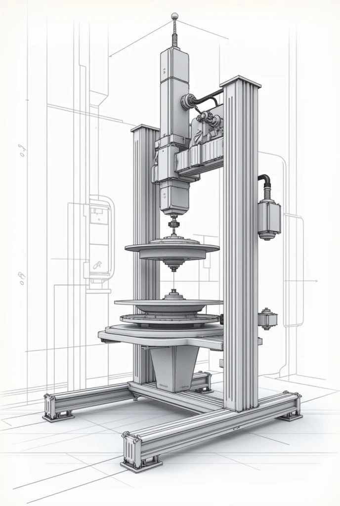 A technical drawing of a static balancing machine