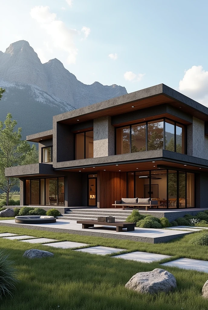 Make a large modern house inspired by John Dutton