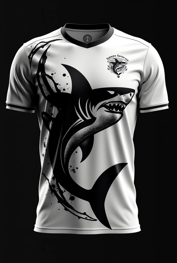 Interclass jersey Team name Torra-Torra FC With a shark White and black
