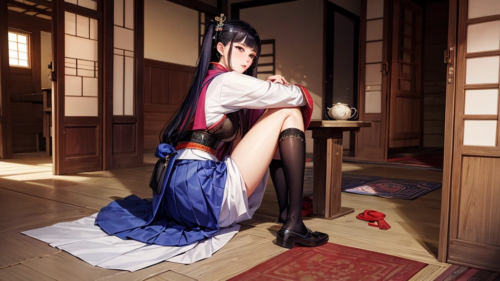 Han bok, elegant woman, Hanok house, Jergori, skirt