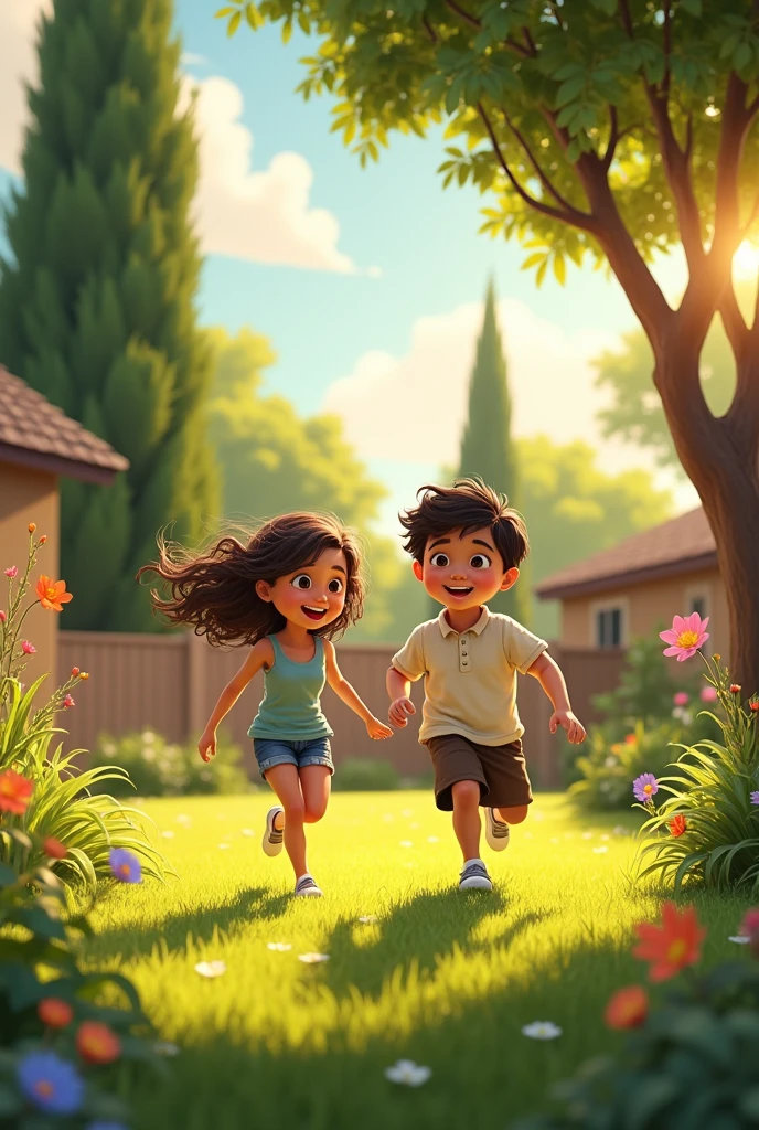 It was a sunny day and Lucia and Tomás were playing in Lucia&#39;s backyard., Lucia was ten years old and Tomás was 12.