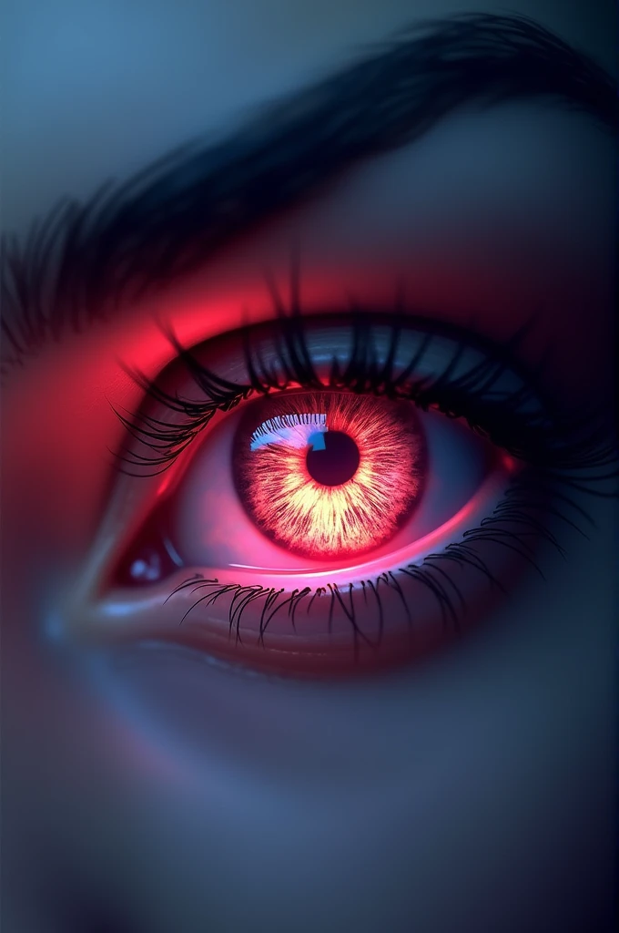 Logo of an eye with an animated spotlight