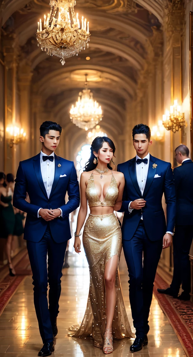 At the charity event, recreated in the style of photorealism, the hall is filled with a high society glamorous atmosphere. Elegant ladies in sumptuous outfits with plumes and diamonds glitter against the backdrop of an exquisite interior filled with flowers and candles. In their company whispered refined conversations and sounds of music create an atmosphere of magic.
Supported by solid gentlemen, in expensive suits and with exquisite accessories, delicately communicate with ladies, surrounding them with care and attention. Their confident movements and noble manners captivate the eye, creating the impression of powerful and influential personalities.
Anthropomorphic cyborgs stand out among the guests, blending into the crowd indistinguishable from real people. Their metallic details and cybernetic patterns attract attention and draw interesting glances. Their presence adds mystery and wonder to the already rich festive atmosphere of the charity event, best quality, high quality, absurdres, masterpiece, beautiful, intricate details, 1/2 body crop, slim body, beautiful figure, magnificent anatomy, (intricate details:1.12), HDR, (intricate details, hyper-detailing:1.15), (natural skin textures, hyper realisitc, soft light, Sharp:1.2)