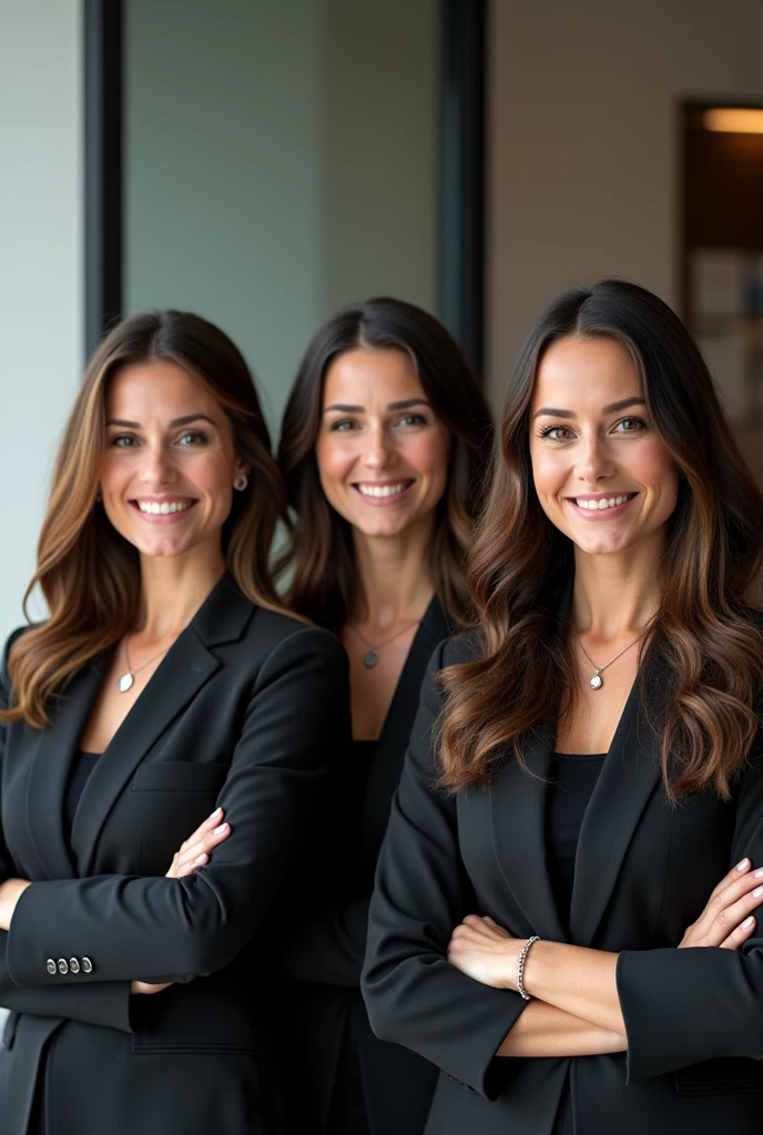 3 white woman with brown hair realistic Chief Marketing Officer 18k