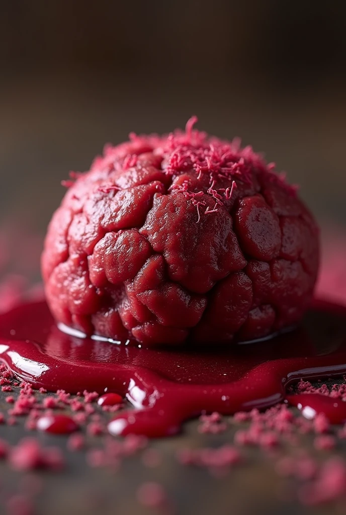 mushroom mycelium based meat ball analogue with beetroot juice