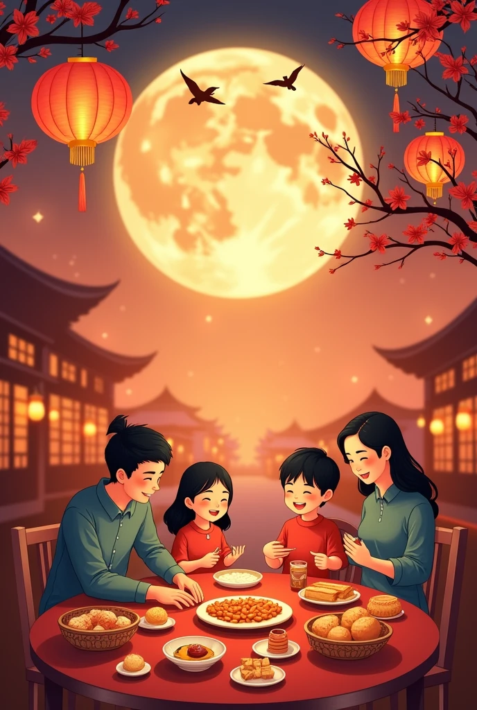 Mid-Autumn Festival is one of the most important traditional festivals in Vietnam.. This is family day, Marking the maturity and unity of all members. The Mid-Autumn Festival usually takes place on the full moon day of the eighth lunar month., marking the fullness of the moon, symbol of unity and prosperity.
On this day, Families gather together to enjoy traditional moon cakes such as sticky rice cakes., cake, cake, admire the colorful lanterns. Children playing with lanterns, lion dance, phosphorus. Adults often organize activities such as eating and drinking., communication, give gifts to each other.
Besides, Mid-Autumn Festival is also an occasion for family reunion., express feelings to loved ones. This is also the festival that children look forward to the most in the year., with games, exciting activities and attractive gifts.
Mid-Autumn Festival is not just a day of fun, but also has deep cultural significance., show family affection, unity and completeness, prosperity of Vietnamese people.