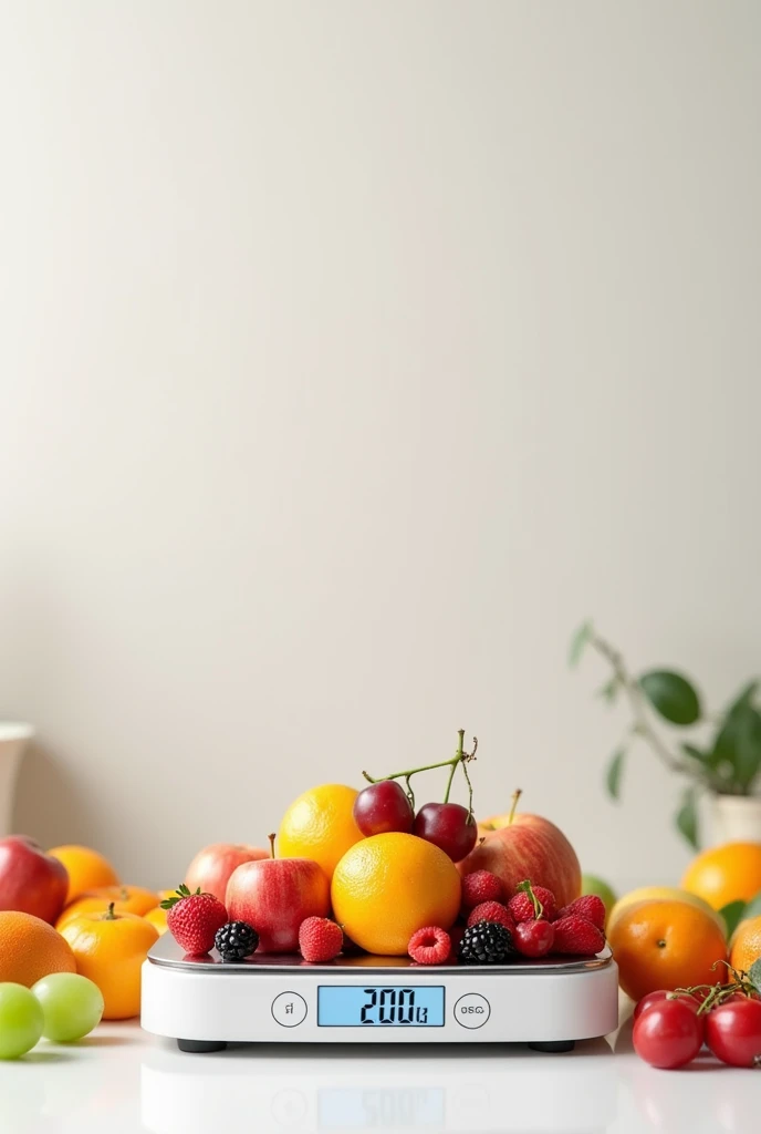 200 grams of fruit on electronic kitchen scale
