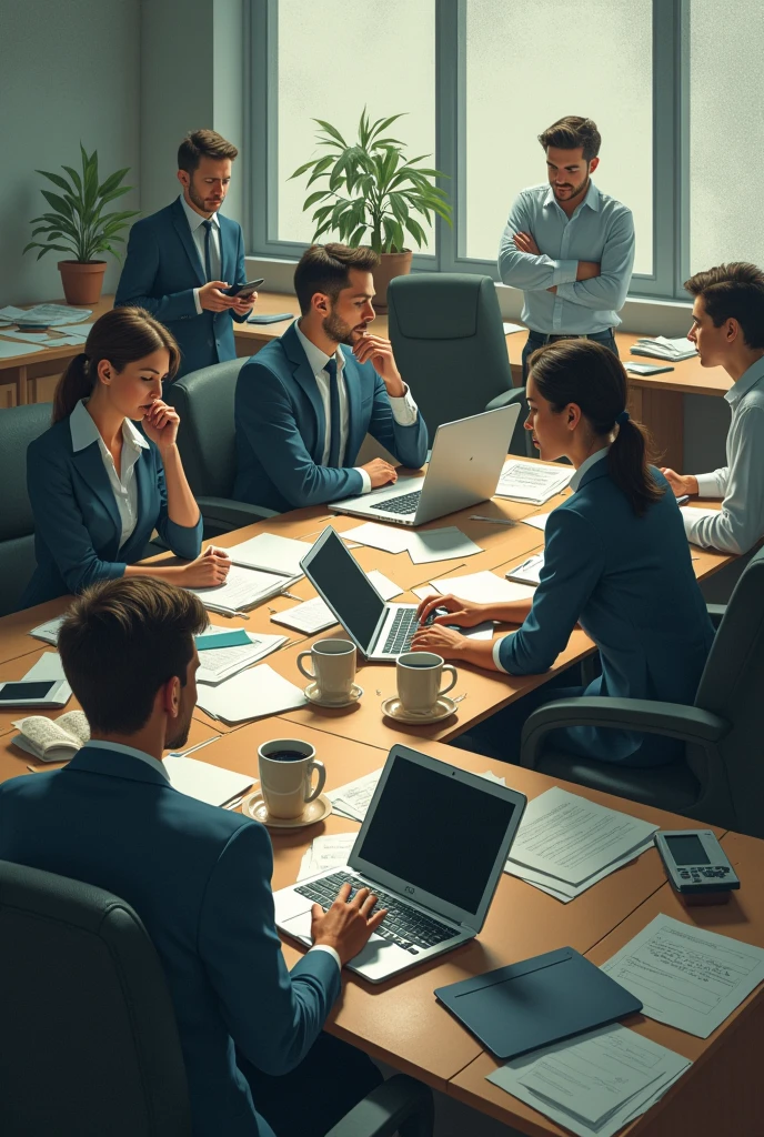 Make an image about the lack of commitment among coworkers