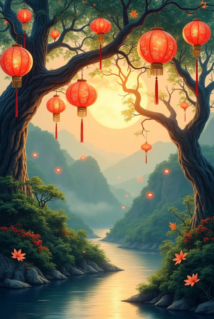 
Painting Mid-Autumn Festival in Vietnam. No humans