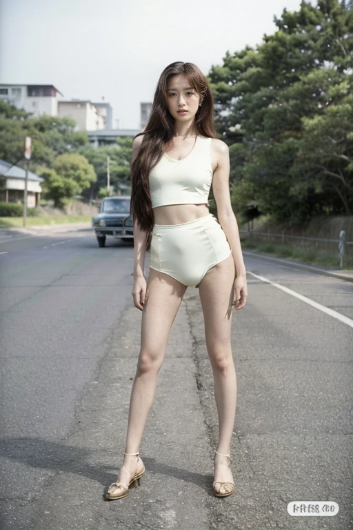 Retro Photography,Artworks by yaguru magiku, Girl in fashion, Perfect body, Long legs,((The style of Japanese animation in the 1990s)), Official Art, ((Long hair)), Still frame from movie