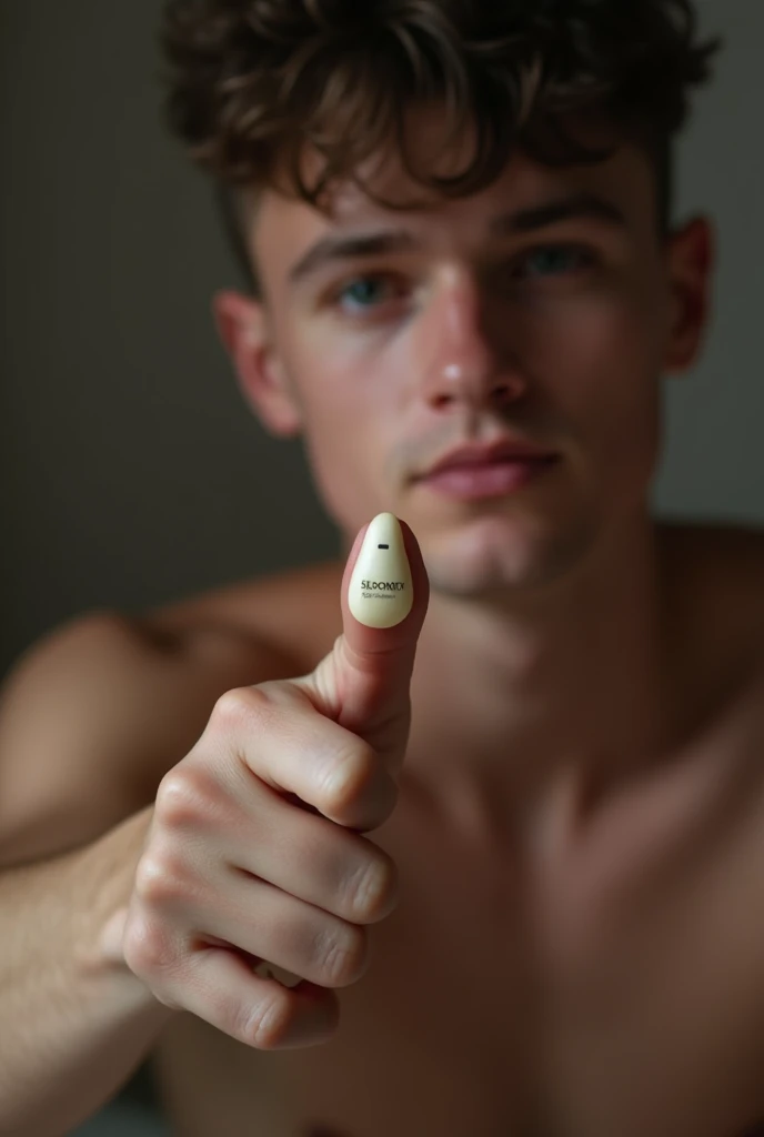 A young man showing his penis 

