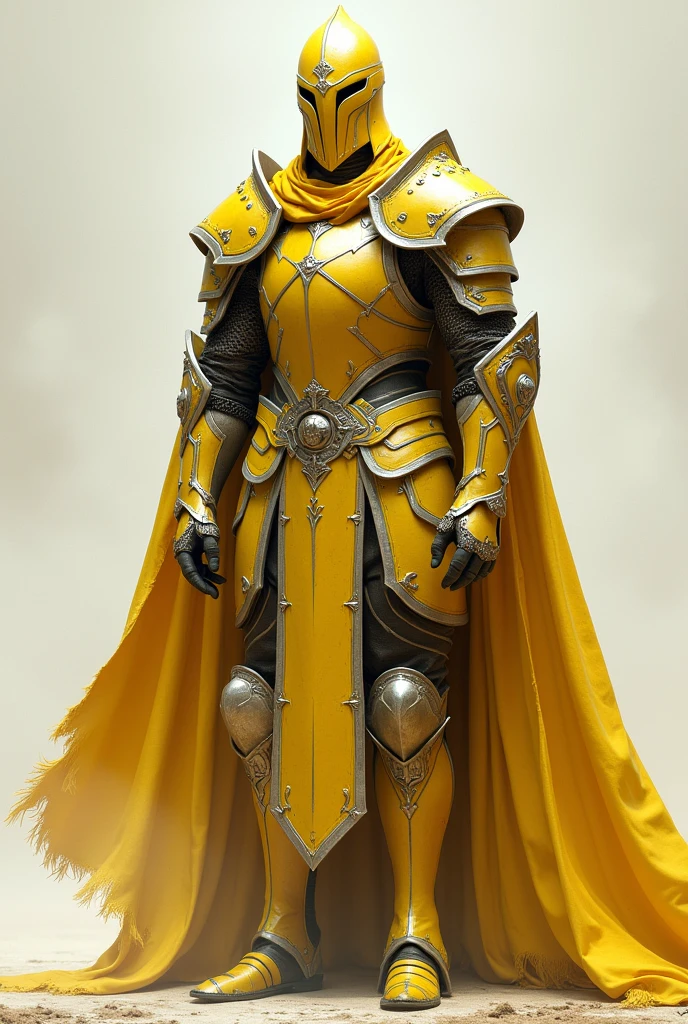 (He is a Dungeons and Dragons character. He is a human who is covered in heavy armor., yellowish white with helmet and all, it&#39;s very skinny