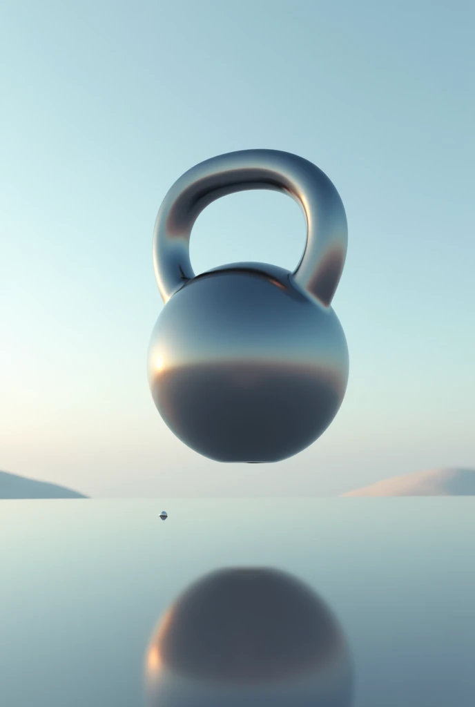 a kettlebell flying on an infinite background