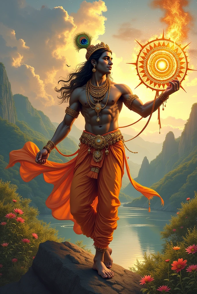 Krishna Vasudev with Sudarshan chakra