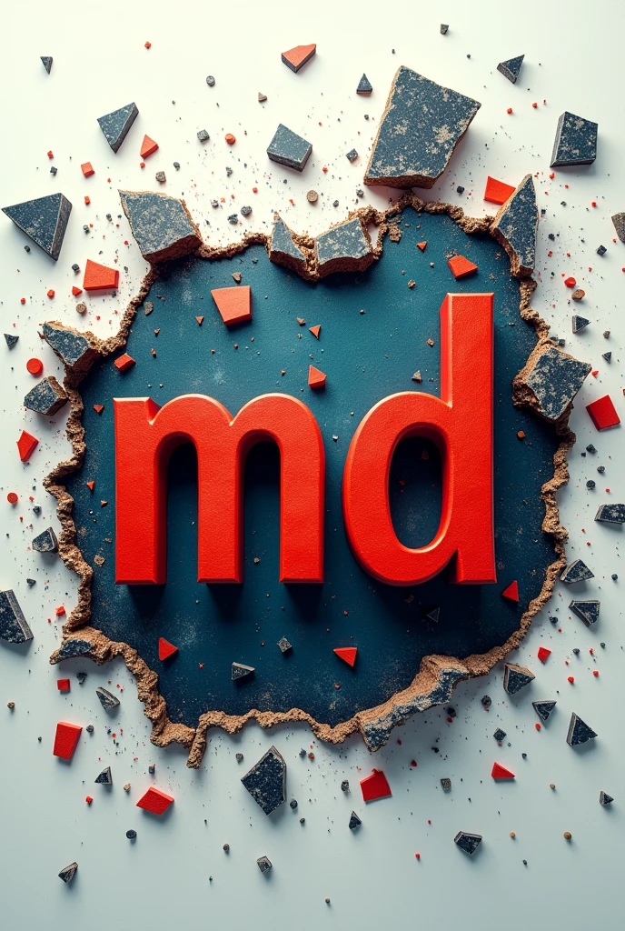 Show me a picture where written "MD" with broken background for Whatsapp status