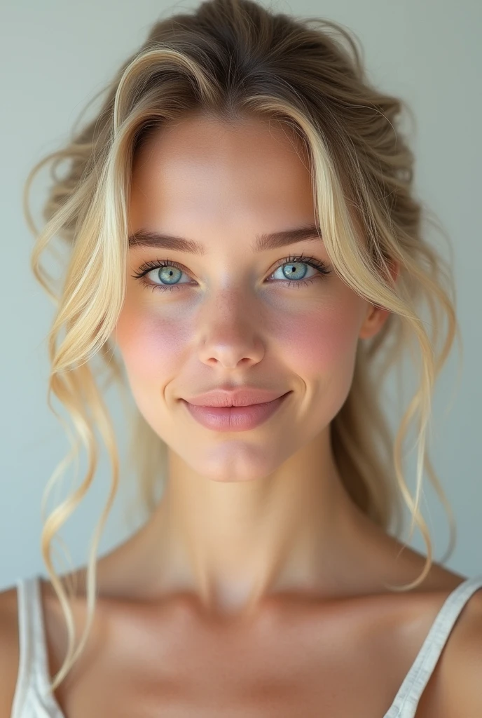 Create a standard blonde real life girl