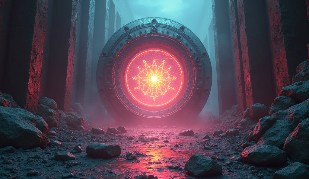 ((A Forgotten Time Gate:1.5))，(A device that travels through time and space in ruins)，Alien space，best quality，8k，high resolution，masterpiece：1.2，Super detailed，HDR ,ultra high definition,Studio lighting,Super fine,sharp focus,Physical rendering,Extremely detailed description,major,Bright colors,blur background,fantasy illustrations,surreal,concept art,The art of math,Intricate details,gorgeous,geometry,abstract,symbolism、Mysteries、mystery、Time travel、doorways、portal、Forgotten、ruins、interdimensional、otherworldly、universe、universal、Abundant radiation、Energetic、prismastic