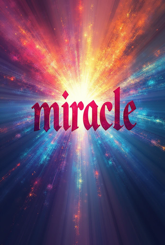 Image décoré multicolore avec le nom " Miracle " au milieu