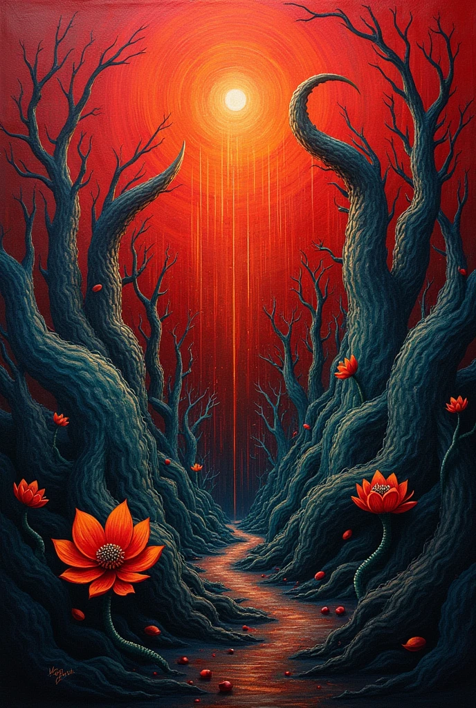 Nature's
 with dark red background 