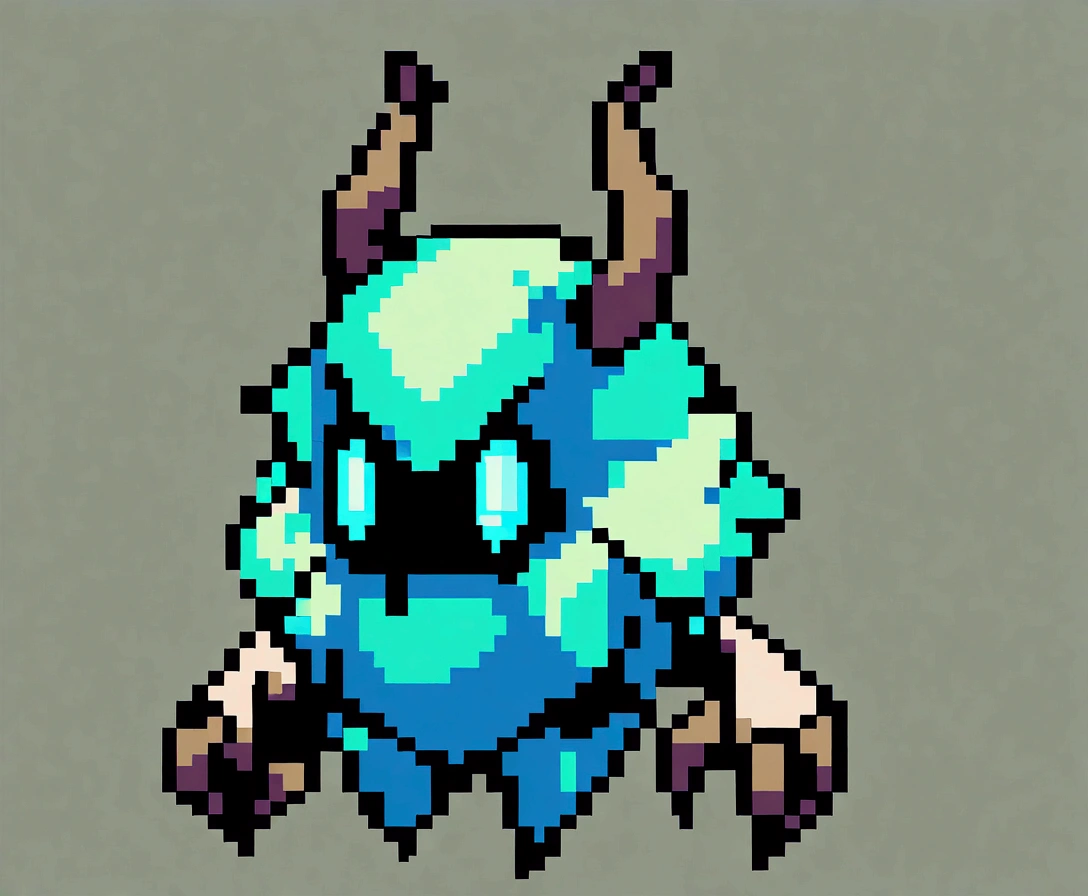 Golem in retro gaming style pixel art