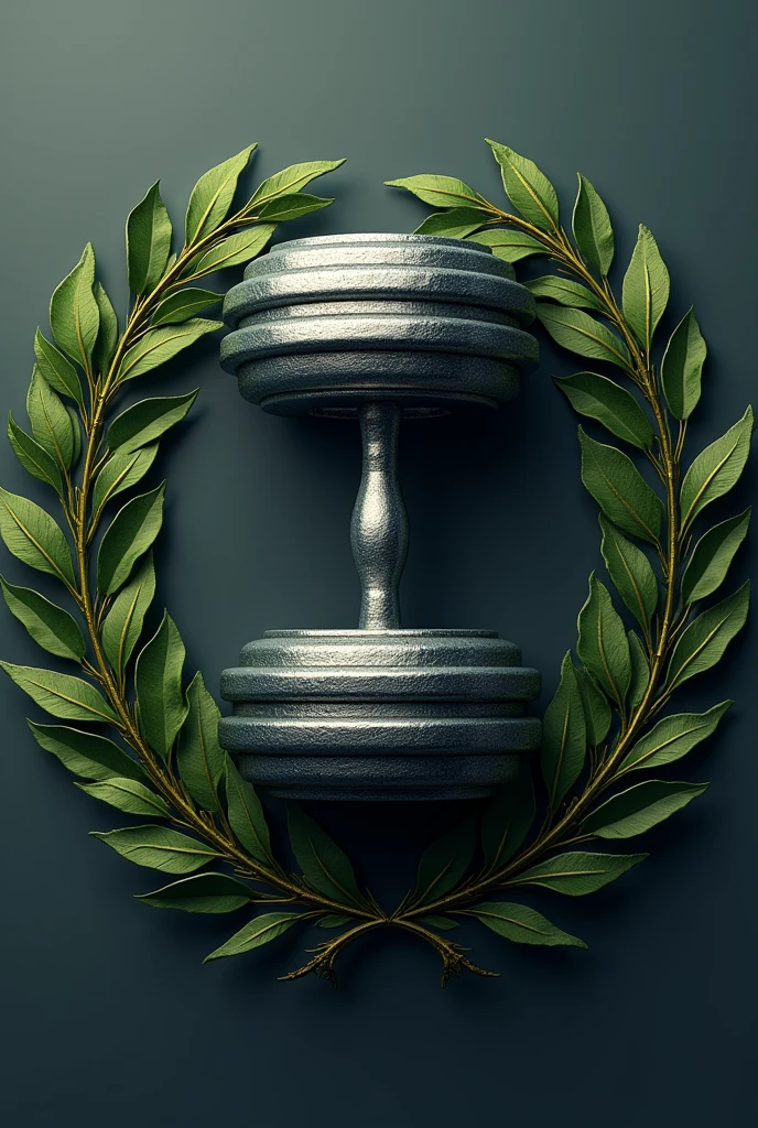 A dumbbell surrounded by laurels promoting a gym called Valhalla gym 