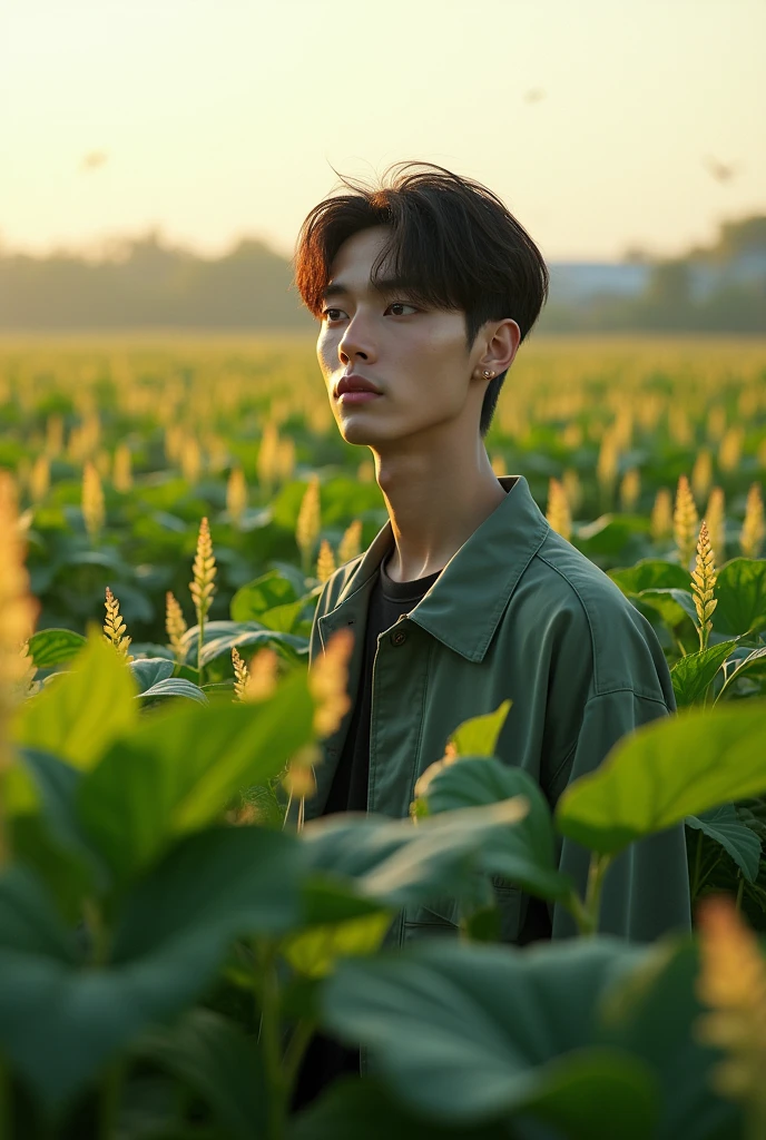 BTS's Namjoon in a soybean field