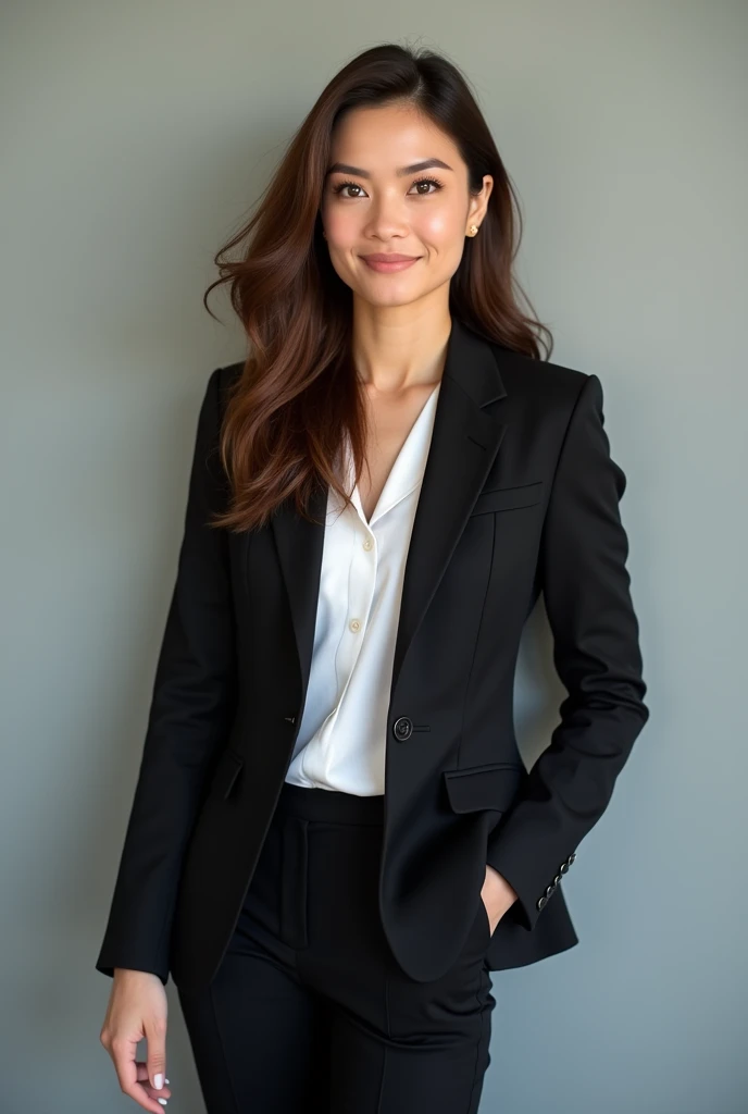 a beautiful picture of fukuharaXL ,woman,detailed skin texture,masterpiece, photorealistic, light, RAW color photo,(fully in frame:1.1), (blush:0.5), (goosebumps:0.5),(((skirt suit))), (((three-piece suit))), (((dress shirt))), (((necktie))), (((blazer))), (((suit jacket))), ((waistcoat)), double-breasted waistcoat, (((bodycon miniskirt))), pocket square, cufflinks, tie clip,detailed face,outdoors, (smile:0.5), film grain,cinematic lightning,fujifilm ,detailed eyes,camera
