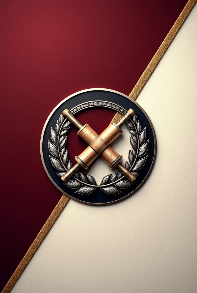Flag Design Description:
Overall Shape: The flag retains a rectangular 3:2 ratio, providing a balanced and professional appearance suitable for both large and small displays.
Primary Colors: The background is divided diagonally from the top left to the bottom right. The upper half is a rich, deep burgundy, symbolizing tradition, craftsmanship, and the artistry involved in textile production. The lower half is a soft, yet sophisticated, cream color, representing the purity and quality of the textiles produced.
Borders: The flag is bordered by a double-line trim. The inner line is a delicate gold thread, symbolizing the luxury and fine details of high-quality textiles. The outer line is a subtle black, providing contrast and framing the design with a touch of formality.
Central Emblem Placement: The emblem is centrally positioned, ensuring it’s the focal point of the flag. It is set within a circular frame that ties the elements together harmoniously.
Emblem Design:
Core Symbol: The emblem features an intricately designed spindle and shuttle, crossed in the center, symbolizing the core of textile manufacturing. The spindle represents the tradition of spinning fibers into threads, while the shuttle signifies weaving those threads into fabric, emphasizing the company's role in every step of the textile process.
Circular Frame: Encircling the spindle and shuttle is a detailed wreath made of interwoven fabric patterns, such as herringbone, chevron, and damask, rendered in silver and gold. This symbolizes the diversity, quality, and intricacy of the textiles produced by the company.
Texture and Details: The spindle and shuttle are crafted in metallic silver with woodgrain accents, giving them a classic and high-end appearance. The threads running through them are in deep burgundy, tying them back to the flag’s upper background, and symbolizing the connection between the company’s heritage and its products.
Support Elements: At the base of the circular emblem, there
