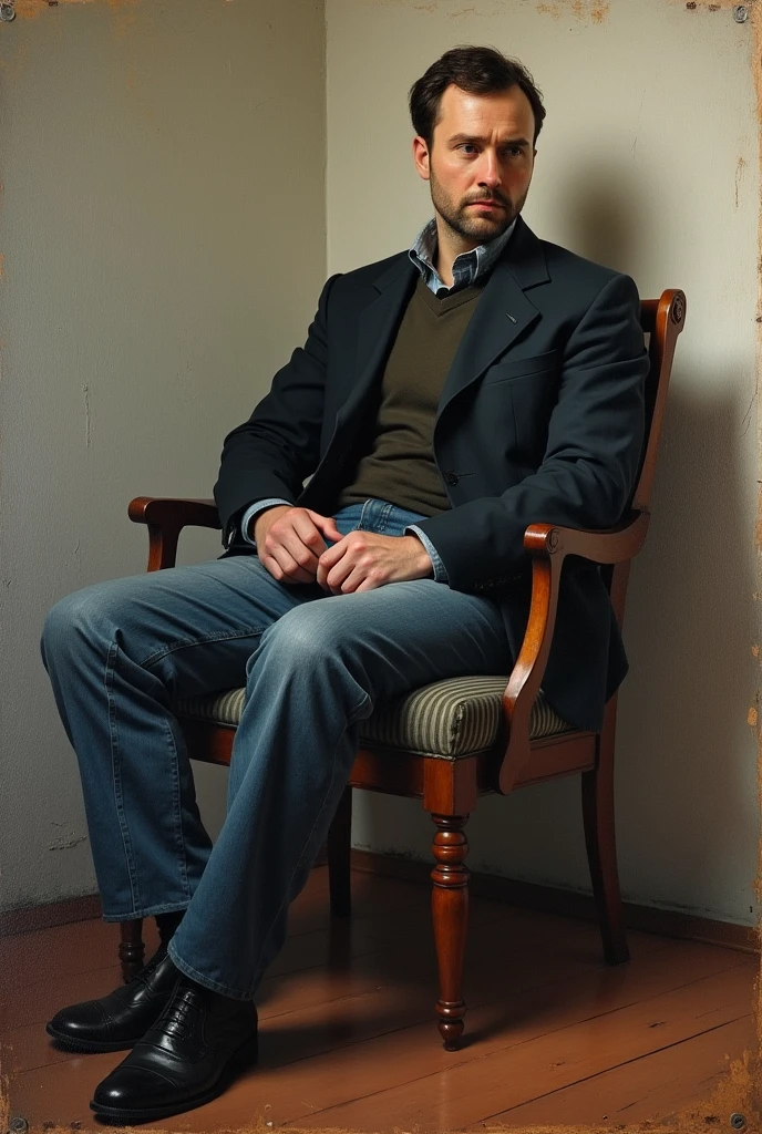 Painting of a man sitting in a chair, Georgy Kurasov, inspired by Igor Grabar, Directed by: Igor Grabar, leonid, Directed by: Alexander Deyneka, In the style of Stanislav Vovchuk, Andrei Ryabovichev, Directed by: Bencho Obreshkov, Andrey Gordeev, Andrei Markin