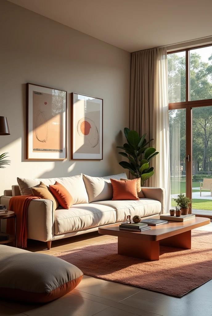 The living room is the heart of the home. crie um ambiente featuring um belo sofa do site conviviohome.featuring.br and a functional coffee table.