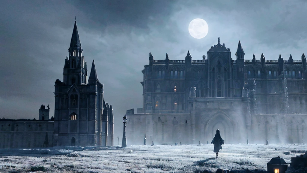a ghostly, terrifying dead girl floating in the night sky, gothic medieval dark fantasy, highly detailed, cinematic, dramatic lighting, dramatic atmosphere, moody shadows, grim, eerie, (best quality,4k,8k,highres,masterpiece:1.2),ultra-detailed,(realistic,photorealistic,photo-realistic:1.37),dramatic, dark, haunting, supernatural, macabre, unsettling, ominous, ominous clouds, full moon, dark castle ruins, medieval architecture, gloomy, somber, foreboding, ominous atmosphere, dark color palette, muted tones