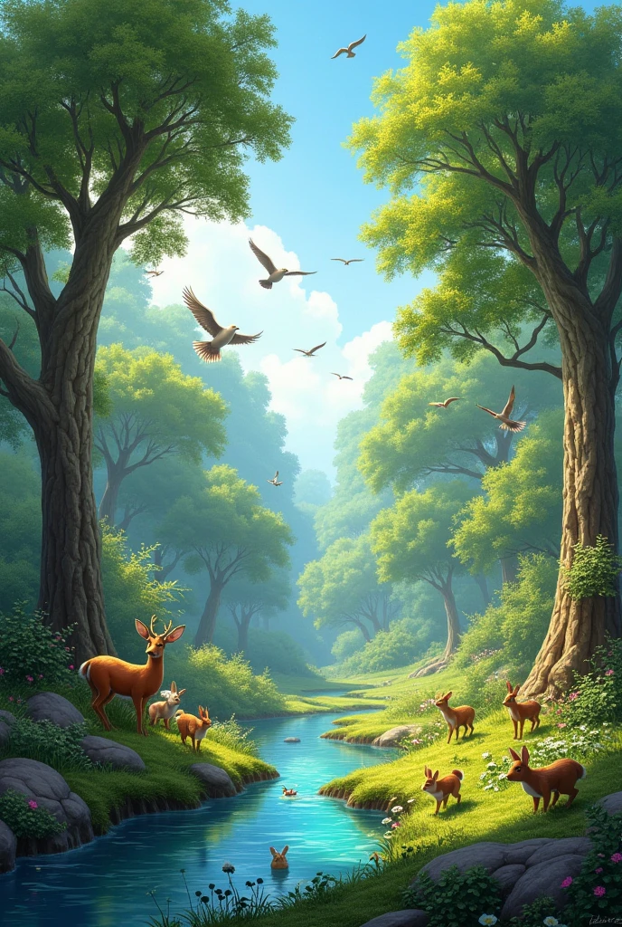 Nature's with some bids and animals 