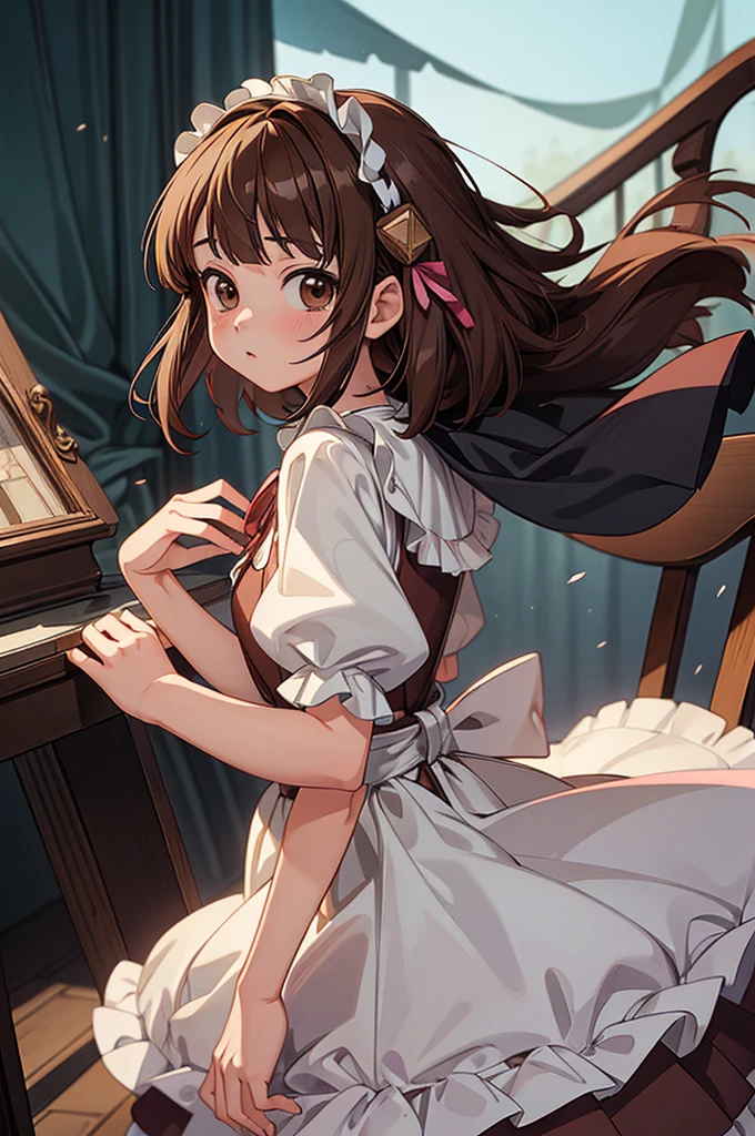 ((masterpiece)), ((best quality)), (ultra-detailed), NSFW, ,((torture chamber)),a cute girl, 1girl, solo, (white tanktop dress),(rope bound arms), ((tied to an torture chair)), BDSM,shibari,restrained,((thin waist)),(((Torture that tightens the waist with a rope))),beautiful brown hair, beautiful blue eyes, (beautiful eyes), long hair,troubled expression