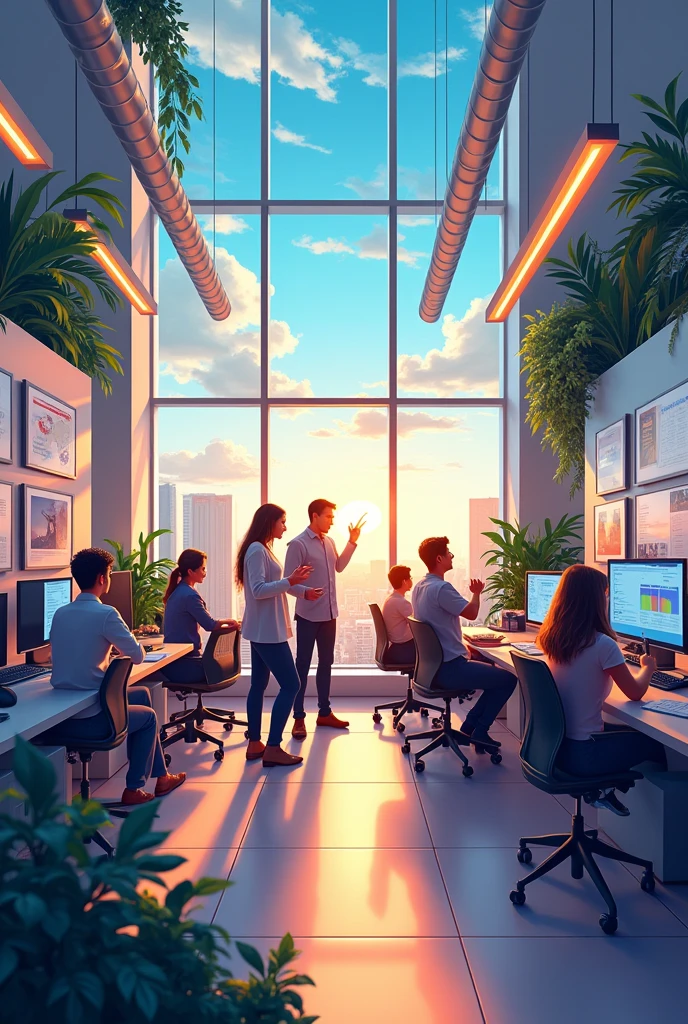 Create an image of creativity in a company