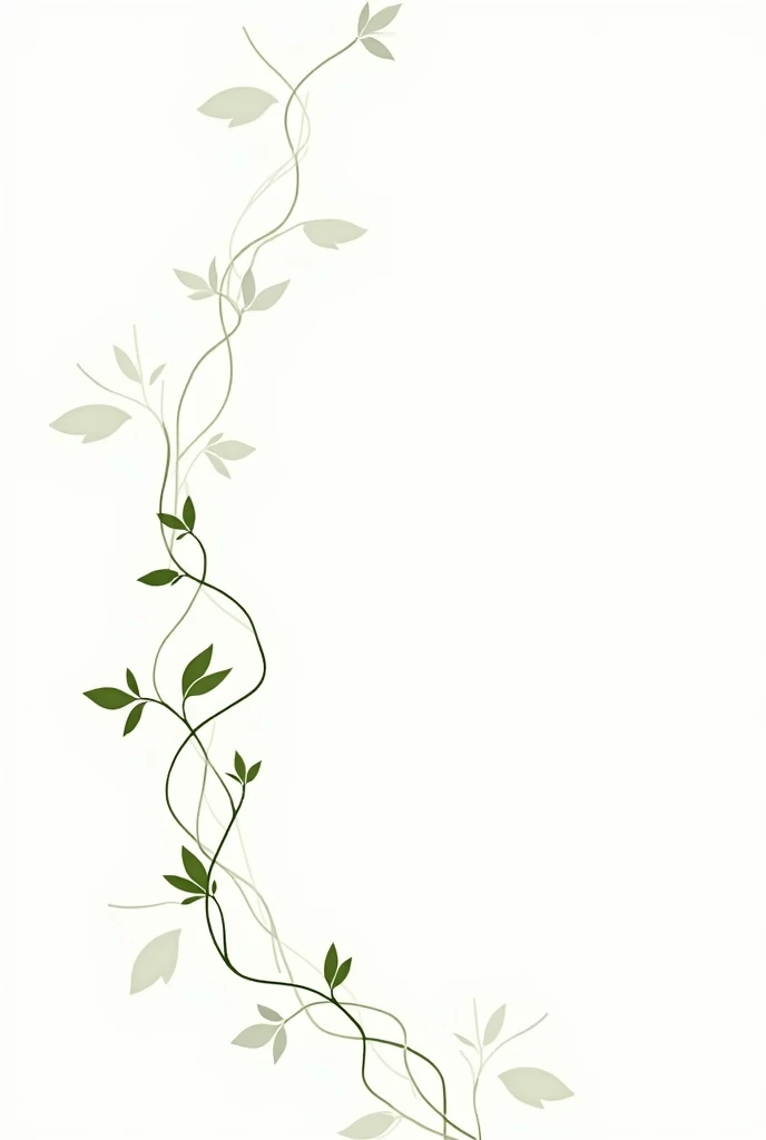 Minimalist drawn green vines on white background