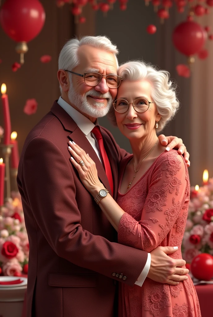image of 40 years ruby weddings with red and light gray colors