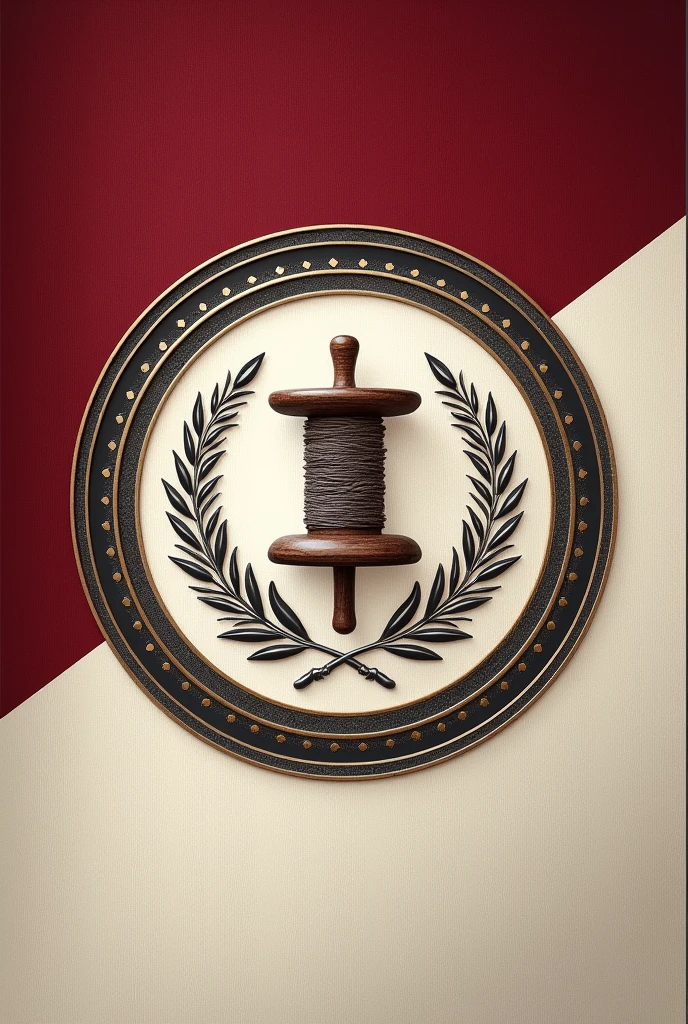 Flag Design Description:
Overall Shape: The flag retains a rectangular 3:2 ratio, providing a balanced and professional appearance suitable for both large and small displays.
Primary Colors: The background is divided diagonally from the top left to the bottom right. The upper half is a rich, deep burgundy, symbolizing tradition, craftsmanship, and the artistry involved in textile production. The lower half is a soft, yet sophisticated, cream color, representing the purity and quality of the textiles produced.
Borders: The flag is bordered by a double-line trim. The inner line is a delicate gold thread, symbolizing the luxury and fine details of high-quality textiles. The outer line is a subtle black, providing contrast and framing the design with a touch of formality.
Central Emblem Placement: The emblem is centrally positioned, ensuring it’s the focal point of the flag. It is set within a circular frame that ties the elements together harmoniously.
Emblem Design:
Core Symbol: The emblem features an intricately designed spindle and shuttle, crossed in the center, symbolizing the core of textile manufacturing. The spindle represents the tradition of spinning fibers into threads, while the shuttle signifies weaving those threads into fabric, emphasizing the company's role in every step of the textile process.
Circular Frame: Encircling the spindle and shuttle is a detailed wreath made of interwoven fabric patterns, such as herringbone, chevron, and damask, rendered in silver and gold. This symbolizes the diversity, quality, and intricacy of the textiles produced by the company.
Texture and Details: The spindle and shuttle are crafted in metallic silver with woodgrain accents, giving them a classic and high-end appearance. The threads running through them are in deep burgundy, tying them back to the flag’s upper background, and symbolizing the connection between the company’s heritage and its products.
Support Elements: At the base of the circular emblem, there