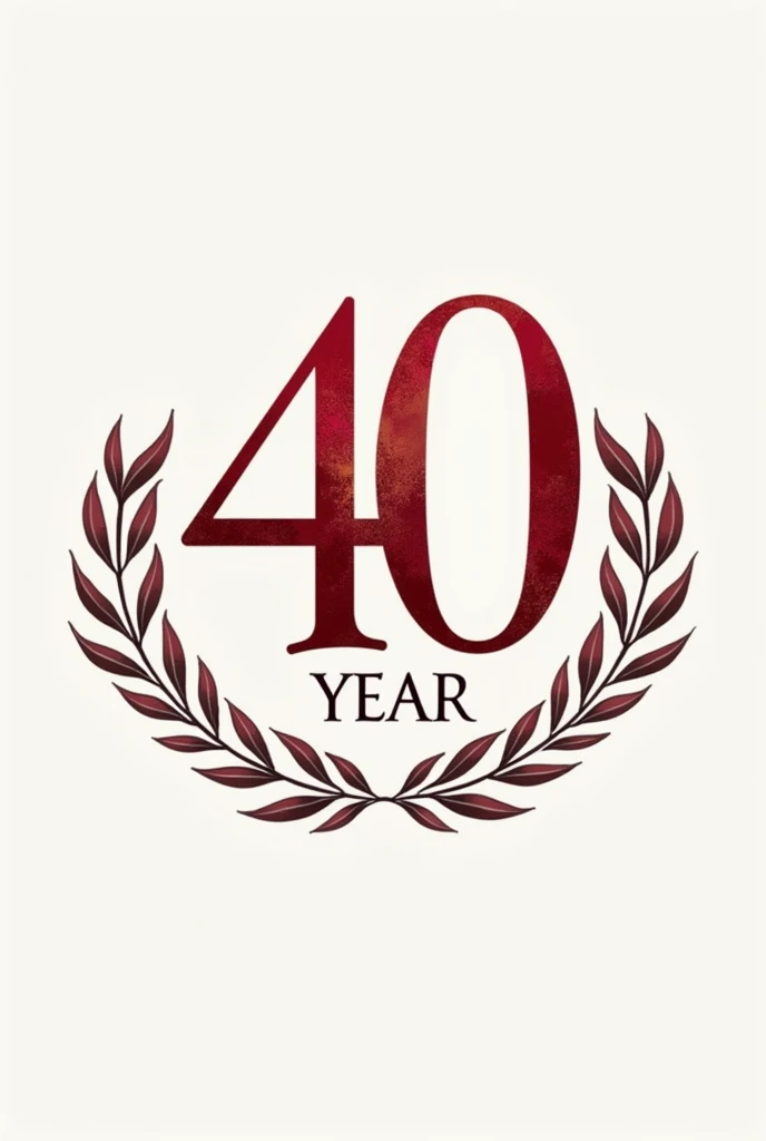 image of 40 years ruby wedding with red and light gray colors as a logo
