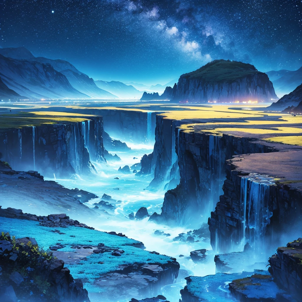 blue landscape night