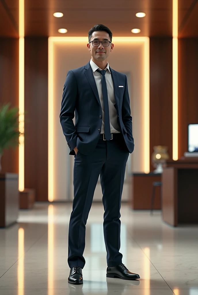 Create an image of professional achievement in a company