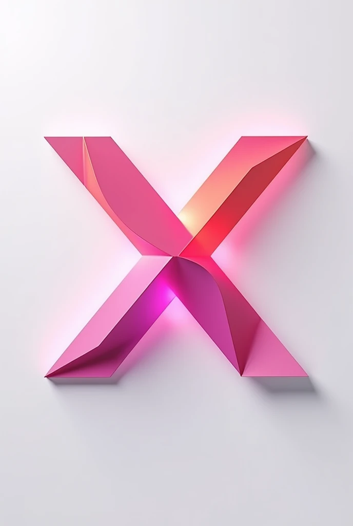 Logo of an X merged with a gradient pink V