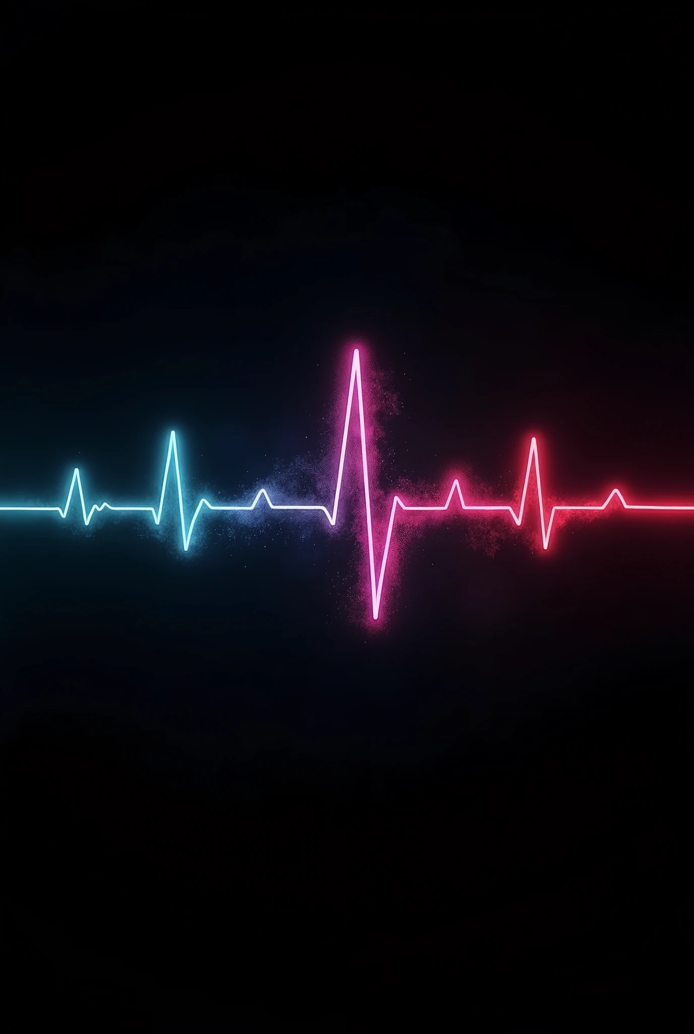 cardiogram(a single one with blue color, red and green) with black background
