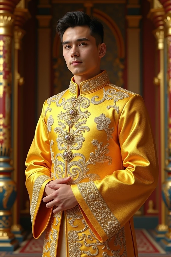 The most beautiful dress in this world worn by a man is Daman Gold one boy boys jacket most beautiful in the world