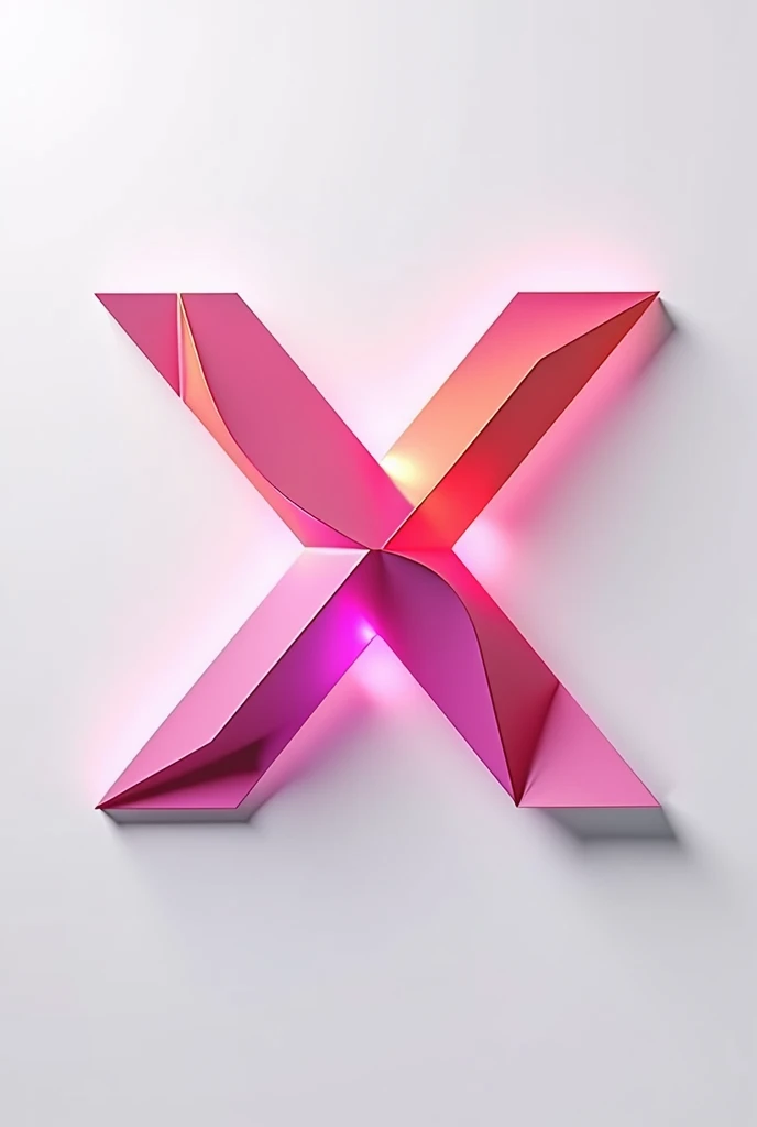 Logo of an X merged with a gradient pink V