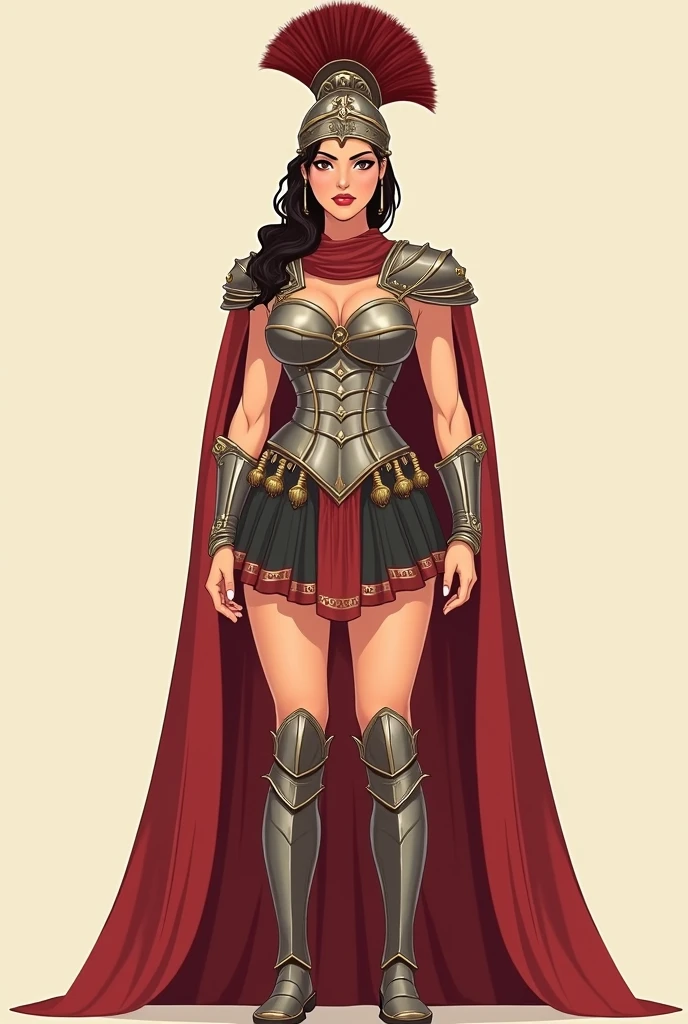 Flat fector of a sexy busty roman centurion