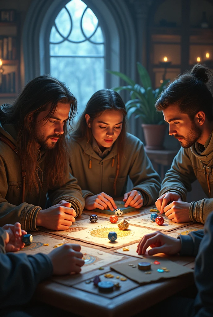 People playing tabletop RPGs with dice on the table and it&#39;s as if they were entering the character 