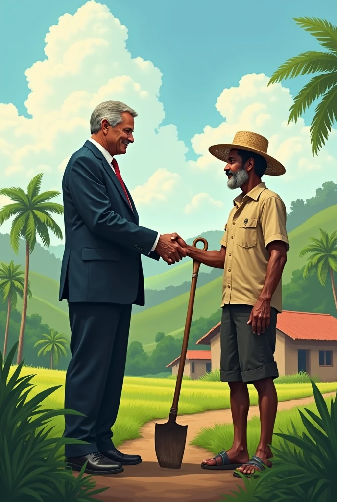 Srikankan politician donating hoe to ෆර්මී